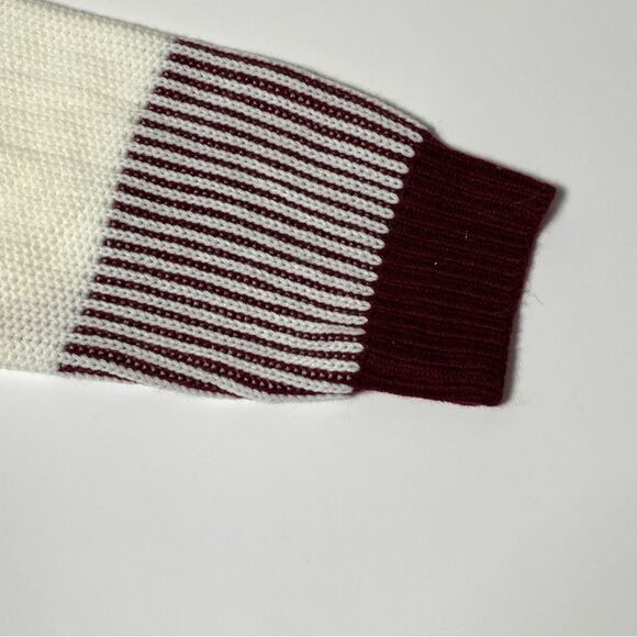 NWT Cupshe Striped Burgundy & White Knit Sweater Tunic / Dress Women's Size M - Picture 6 of 16